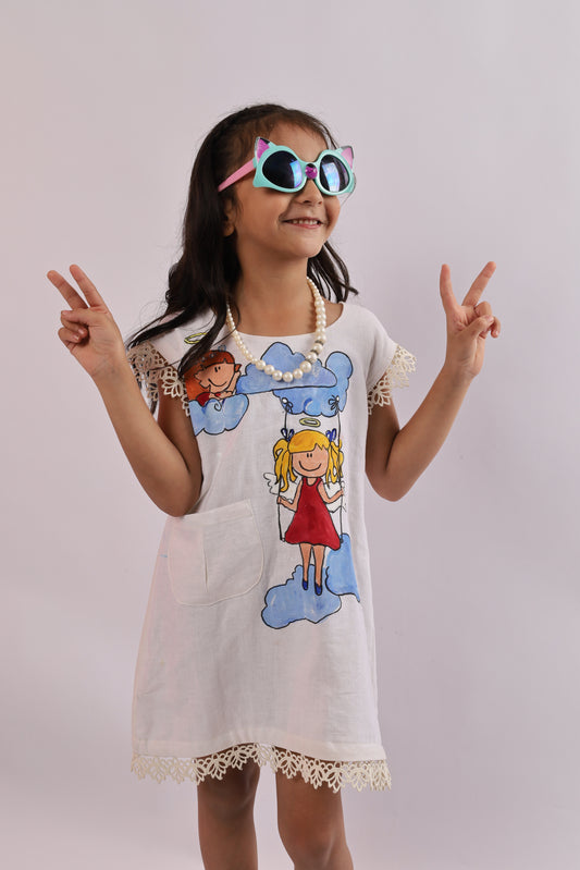 hand painted A-line frock -01