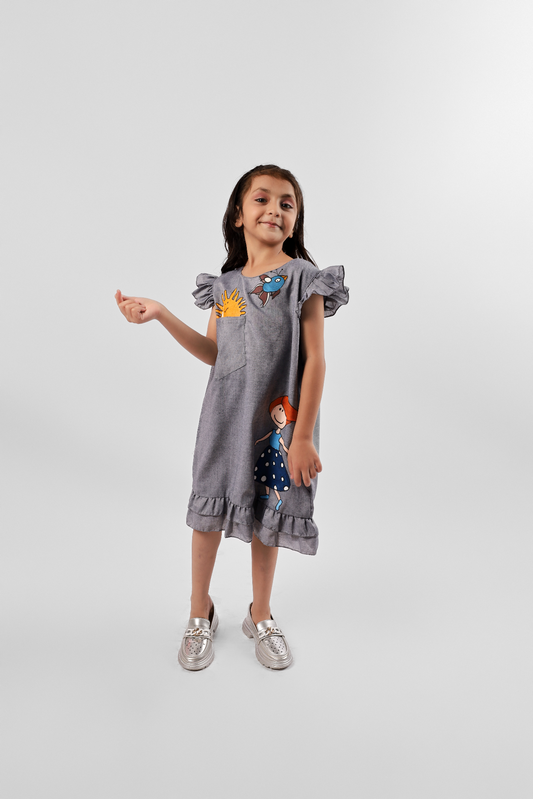 Hand-Painted A-Line Frock