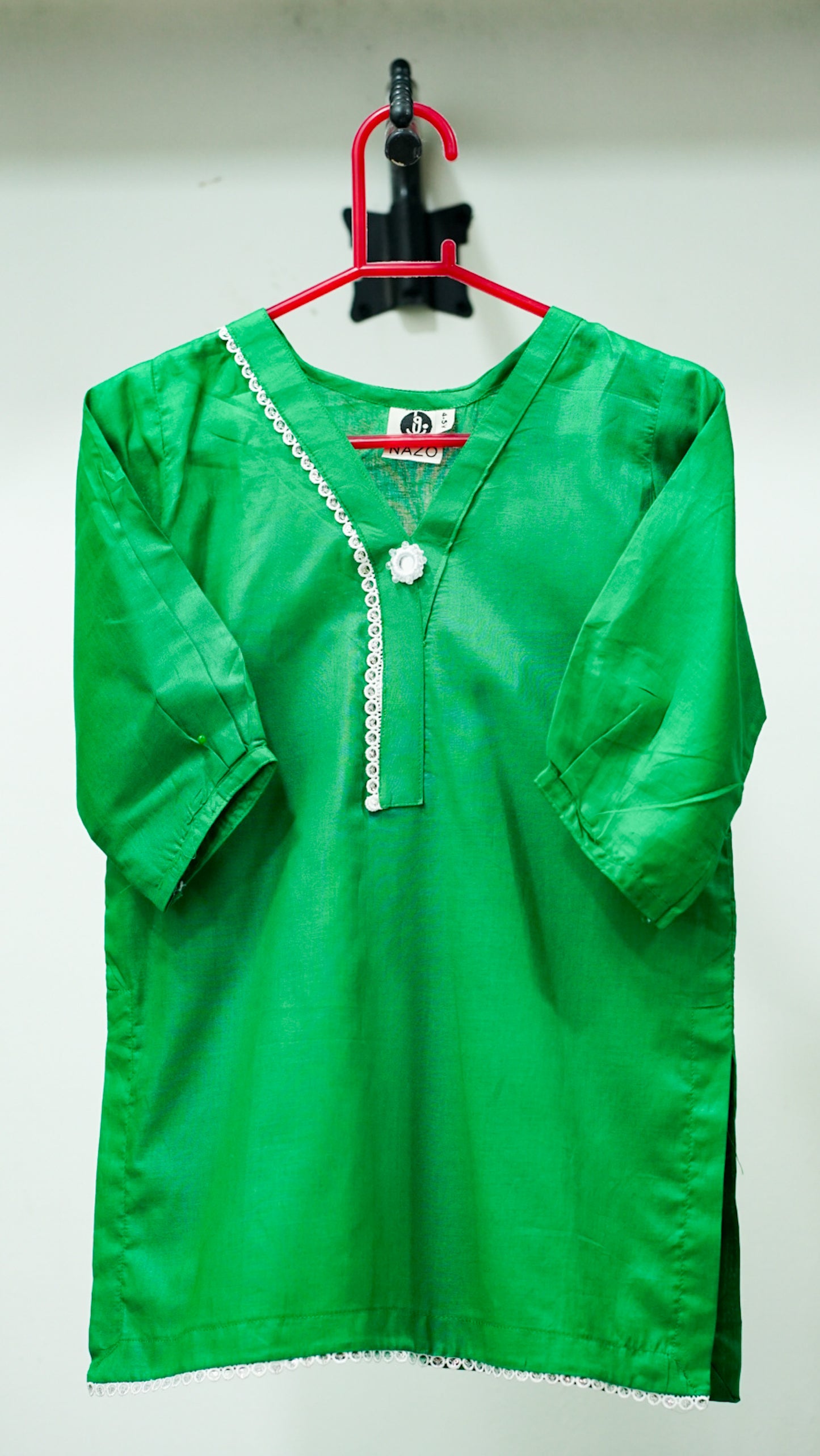 Girls' Green Independence Day Dress – Traditional Style with Dupatta
