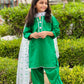 Girls' Green Independence Day Dress – Traditional Style with Dupatta