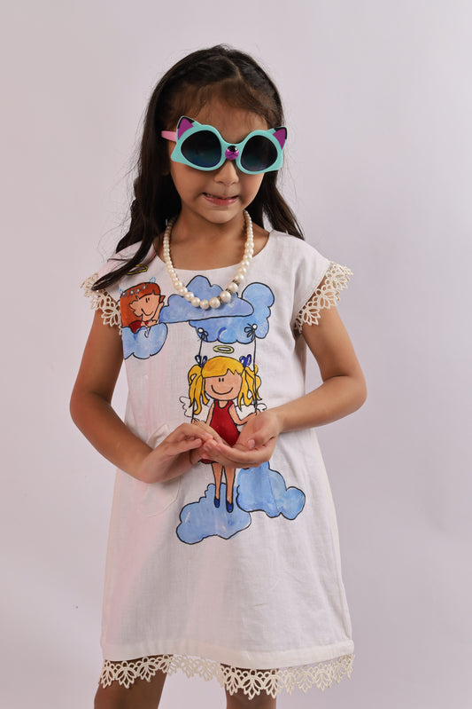 hand painted A-line frock -01