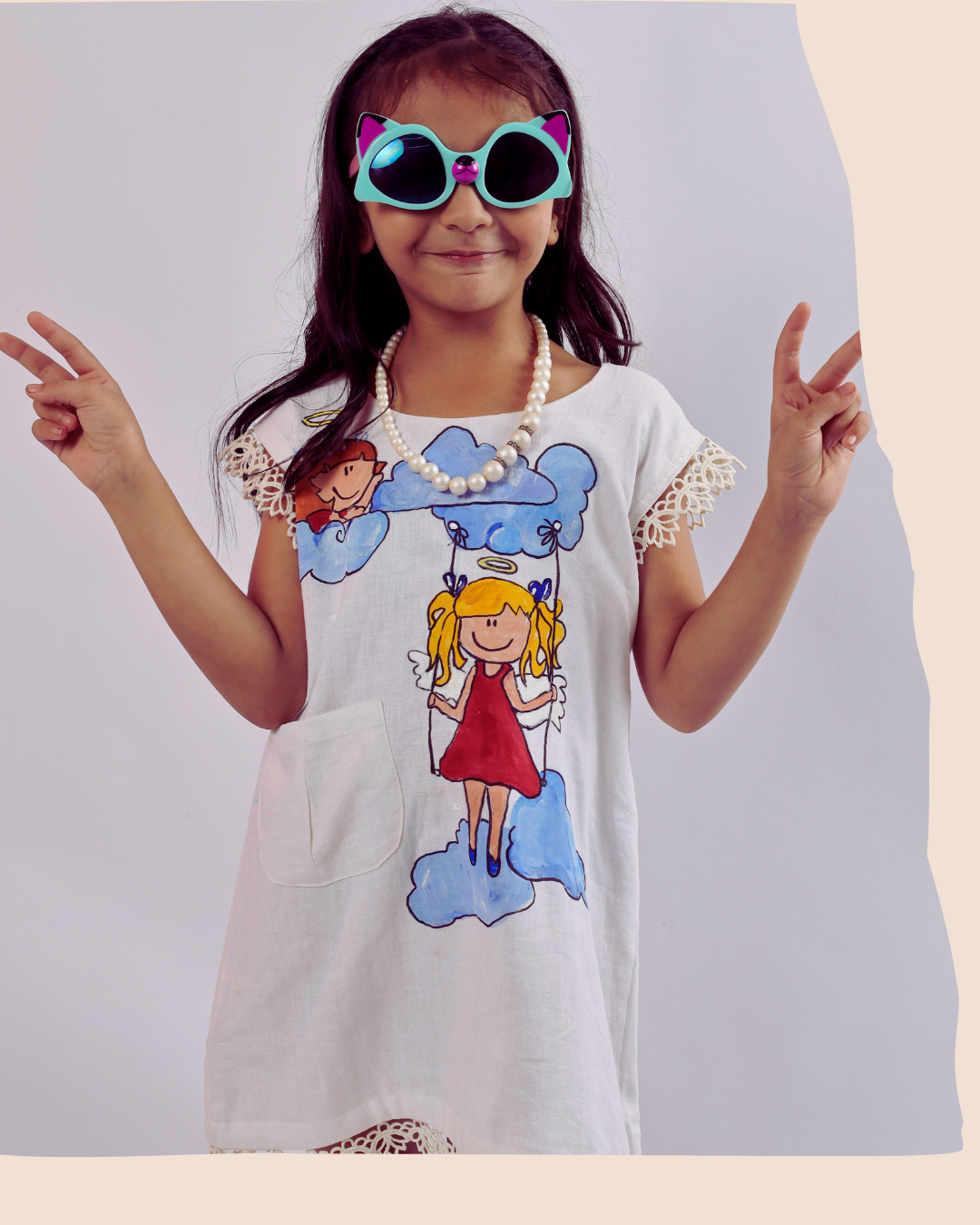 hand painted A-line frock -01